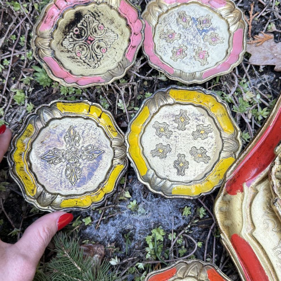 Блюдце подставка флорентийская набор 6 шт. Италия  