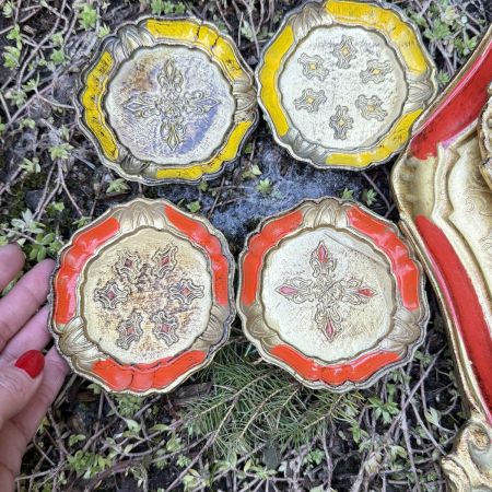 Блюдце подставка флорентийская набор 6 шт. Италия  