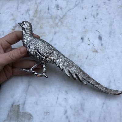 Статуэтка Пава без хохолка мельхиор