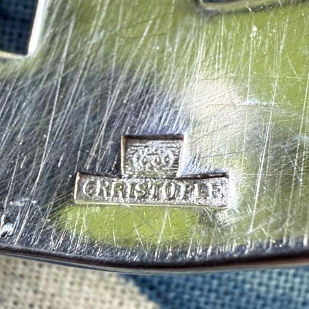 Ложка сервировочная с прорезями Christofle 21 см серебрение Франция