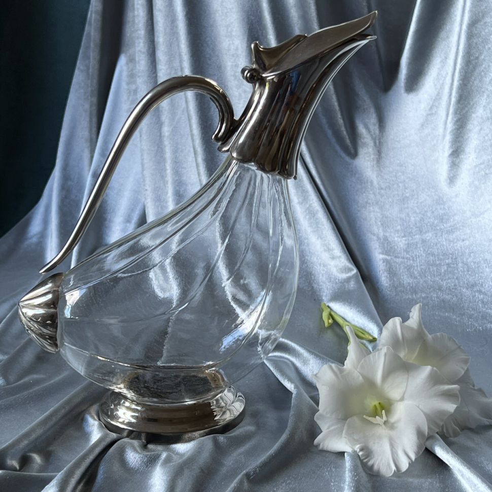 Кувшин для вина 1 л стекло серебрение Франция 