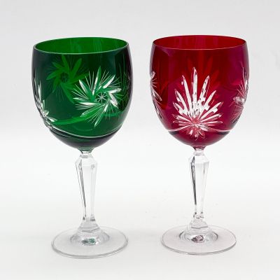 Бокал набор 2 шт. 300 мл цветной хрусталь Чехия