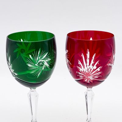 Бокал набор 2 шт. 300 мл цветной хрусталь Чехия