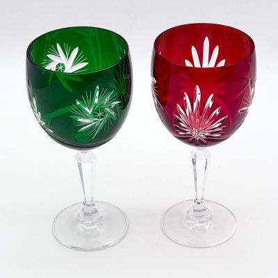 Бокал набор 2 шт. 300 мл цветной хрусталь Чехия