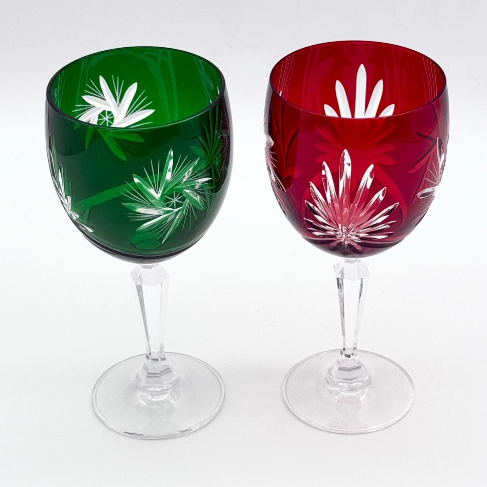 Бокал набор 2 шт. 300 мл цветной хрусталь Чехия