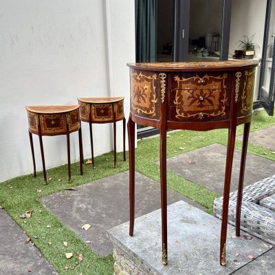 Стол консоль в дворцовом стиле 70х46 см дерево инкрустация