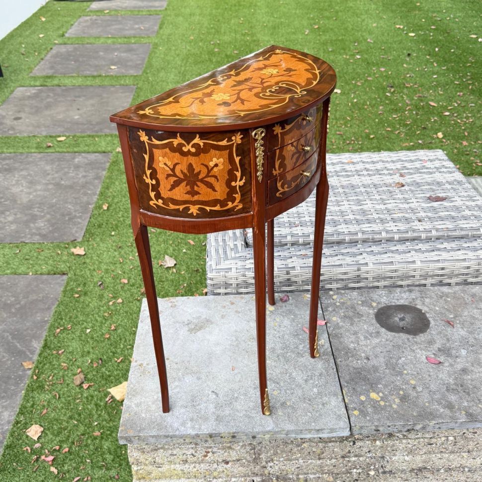 Стол консоль в дворцовом стиле 70х46 см дерево инкрустация