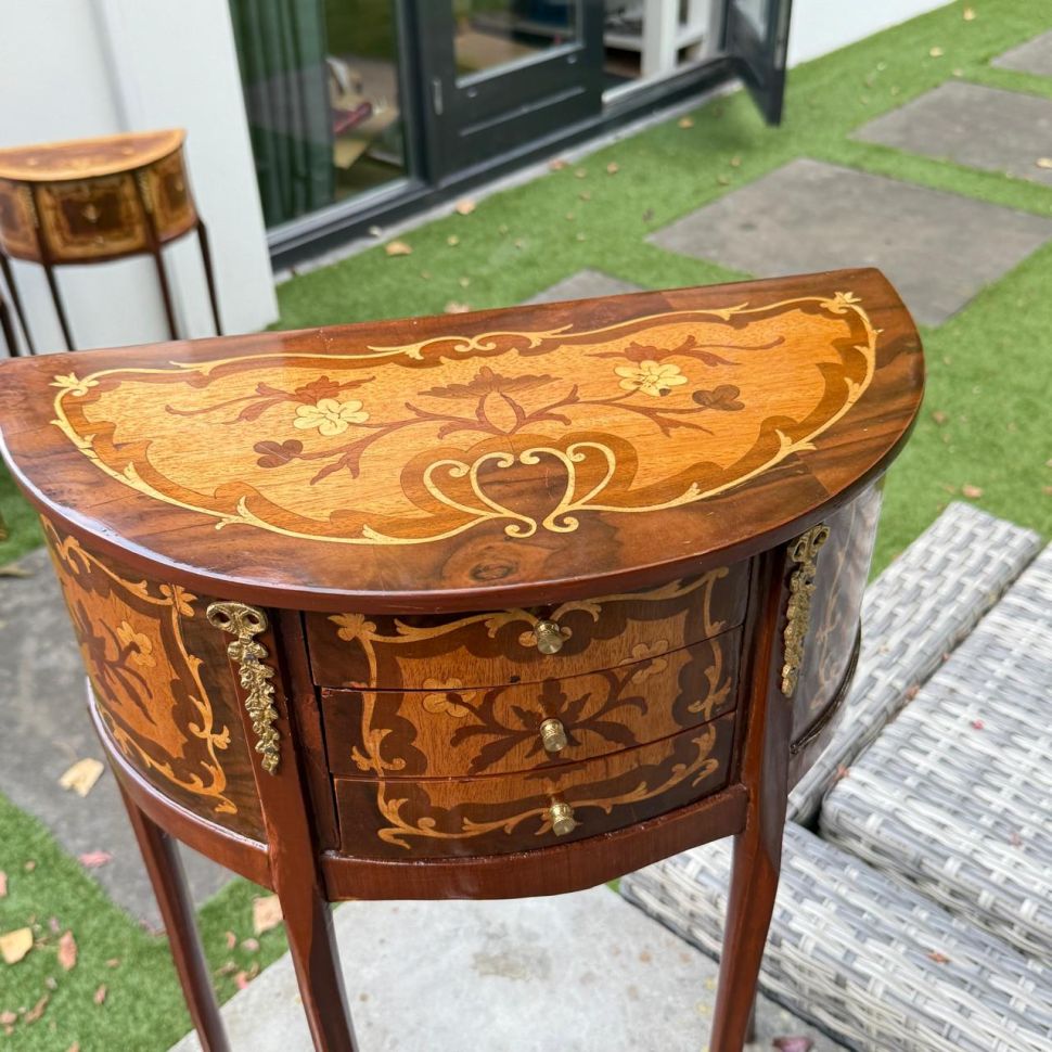 Стол консоль в дворцовом стиле 70х46 см дерево инкрустация