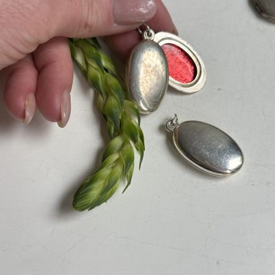 Кулон локет 3,5 см серебро   