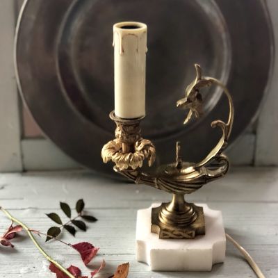 Светильник на мраморной подставке Волчья пасть