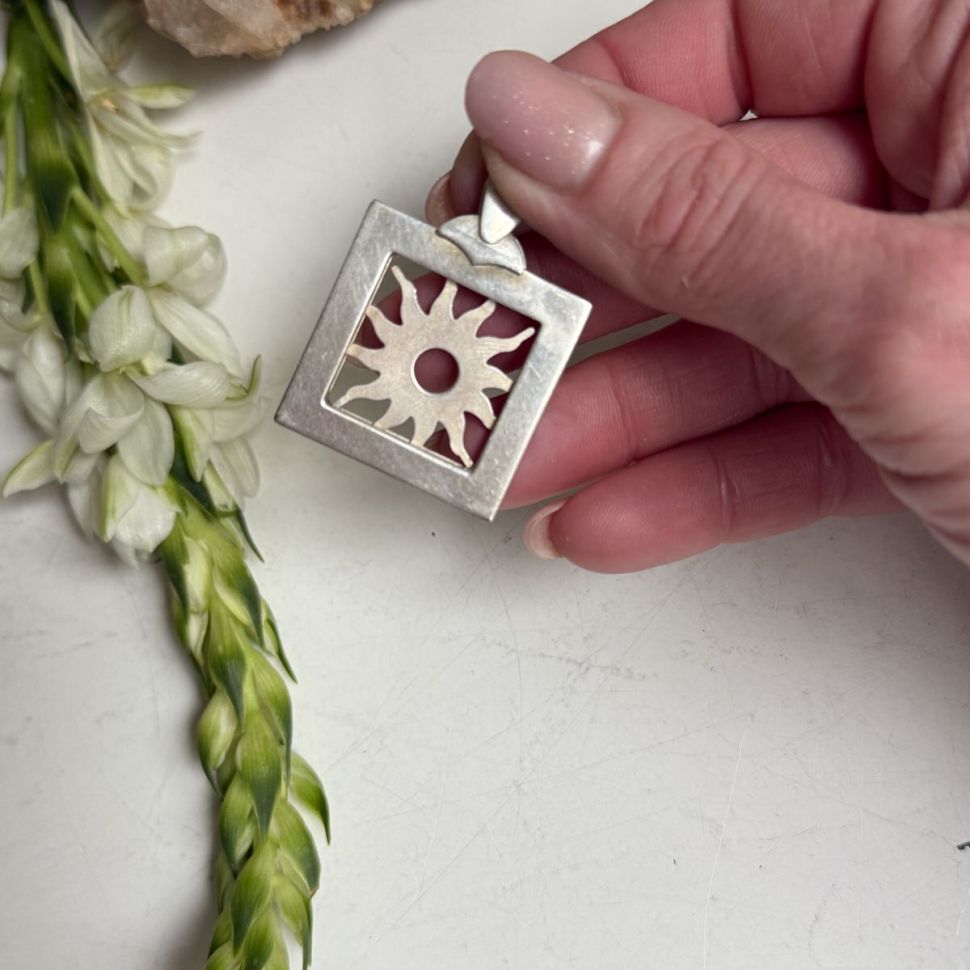 Кулон подвеска Солнце серебро