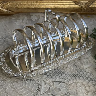 Подставка для тостов на подносе 22 см Франция серебрение