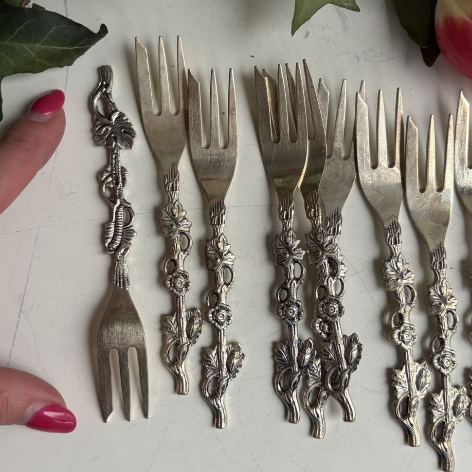 Вилка трезубец 12 см мельхиор Голландия