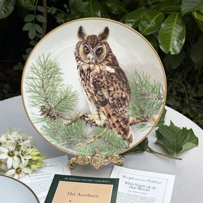 Тарелка Franklin Porcelain Птицы 23 см фарфор Франция 1984 г