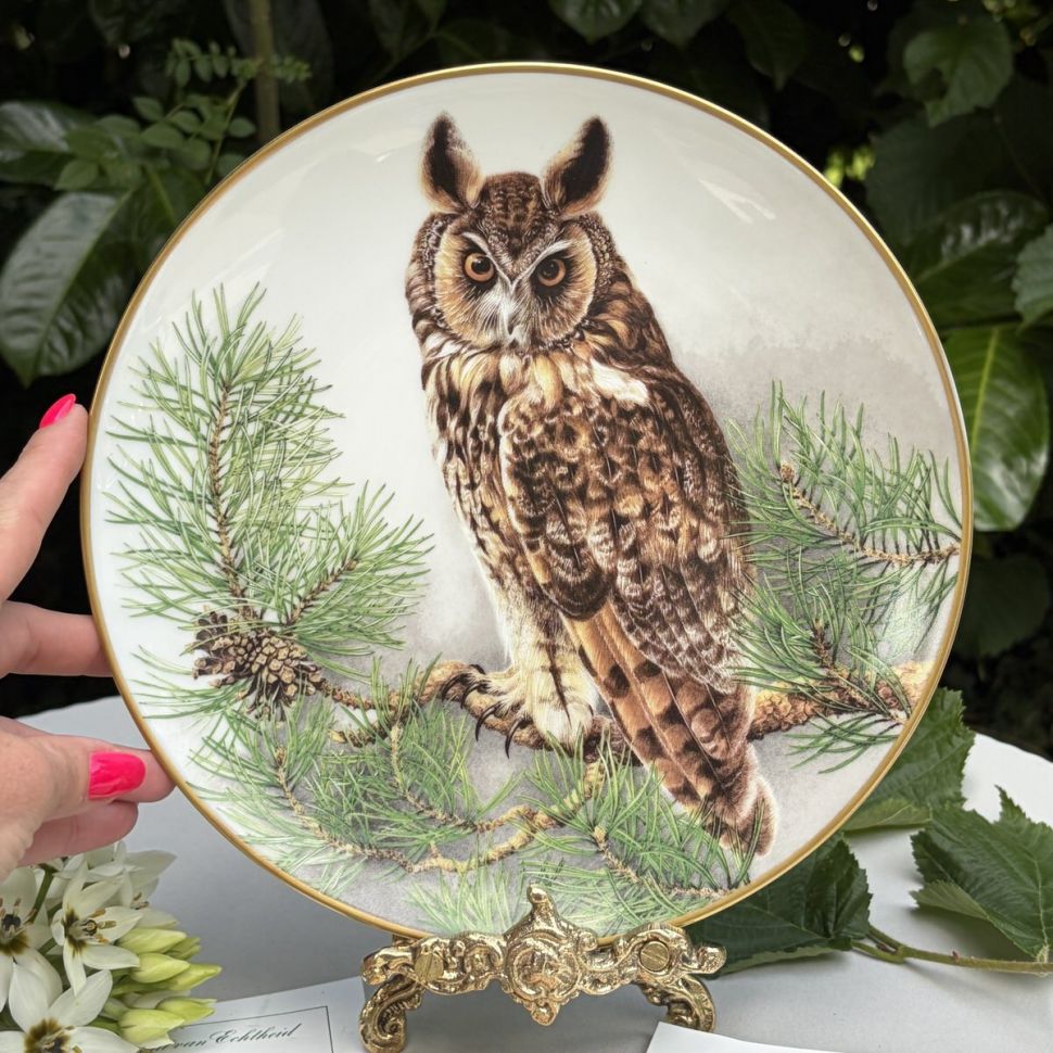 Тарелка Franklin Porcelain Птицы 23 см фарфор Франция 1984 г