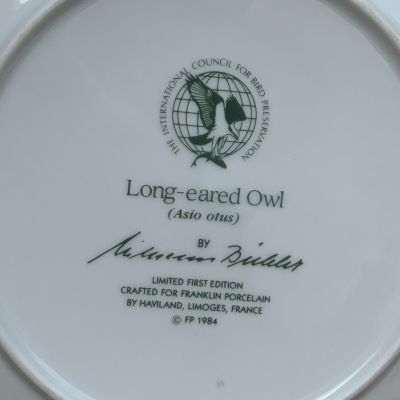 Тарелка Franklin Porcelain Птицы 23 см фарфор Франция 1984 г