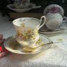 Чайная пара Queens Цветы месяца March Daffodil 250 мл с ложечкой фарфор Англия