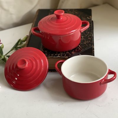 Кокотница с крышкой 10 см Intermezzo жаропрочная керамика