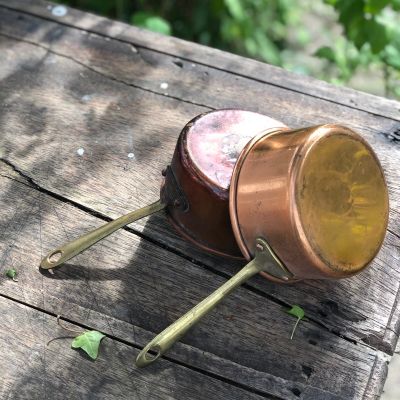 Ковш медный 450 мл с латунной ручкой медь (набор 2 шт.)