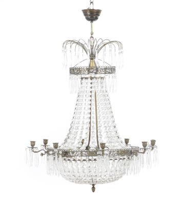 Люстра хрустальная 9 ламп и 8 свечей 