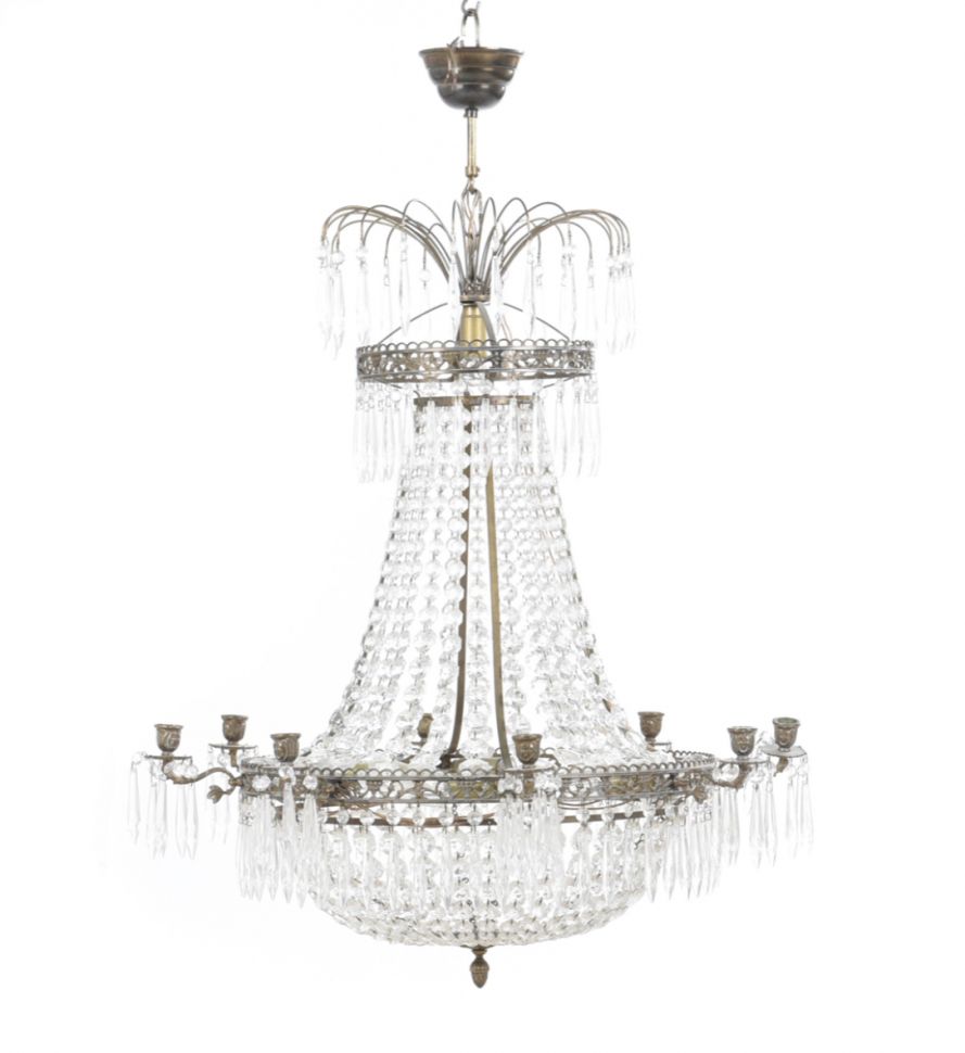 Люстра хрустальная 9 ламп и 8 свечей 