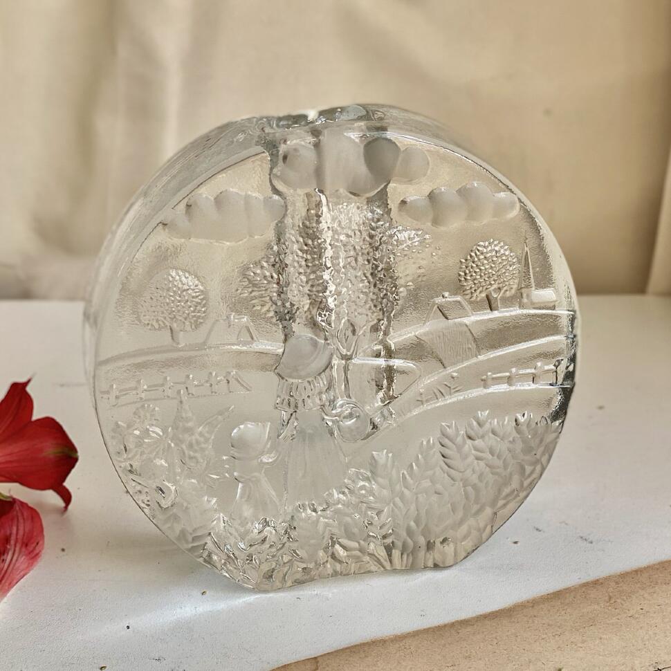 Ваза на 2 цветка На прогулке хрусталь