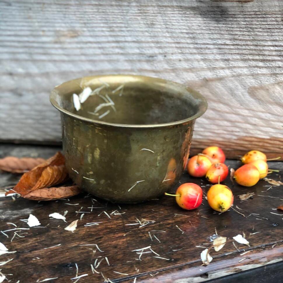 Кашпо 15 см латунь