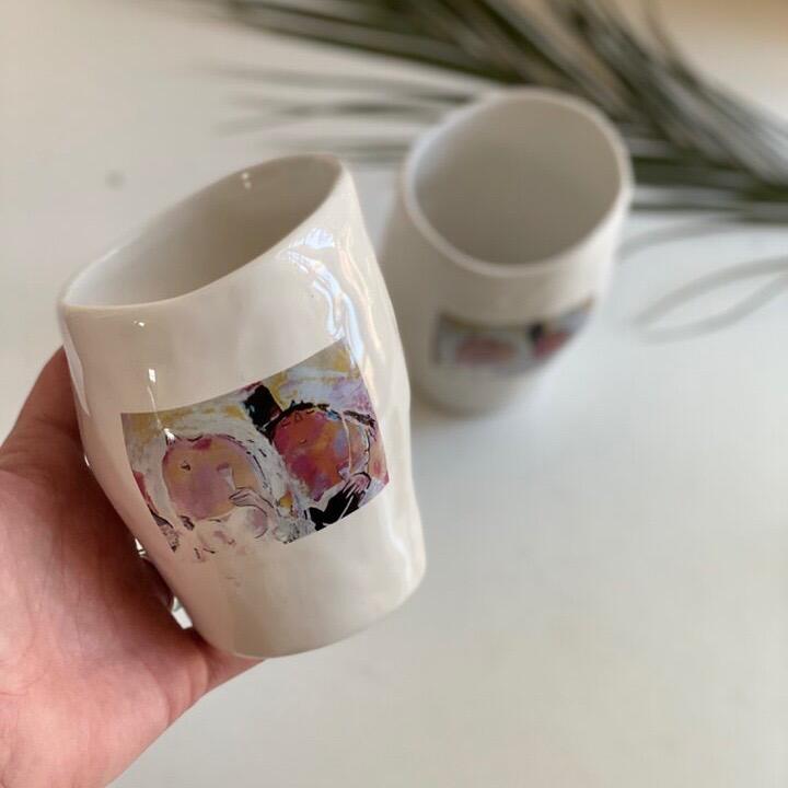 Стакан ваза дизайнерская 12 см Молодожены Artihole Art керамика