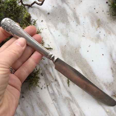 Нож столовой Вензель 24 см мельхиор