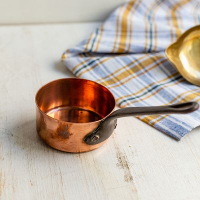 Ковш медный 400 мл с чугунной ручкой литая медь