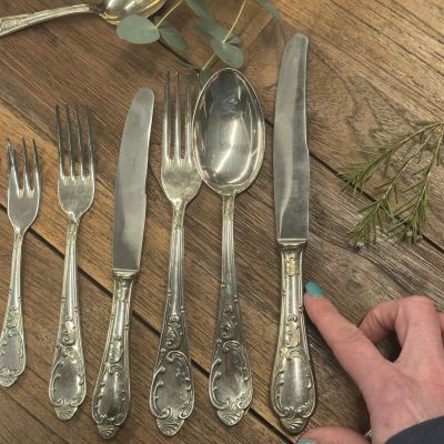 Нож столовый 24 см серебрение Арнуво Франция