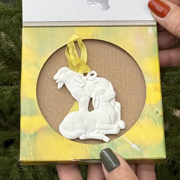 Подвес Hutschenreuther Ягнята 7 см бисквитный фарфор Германия