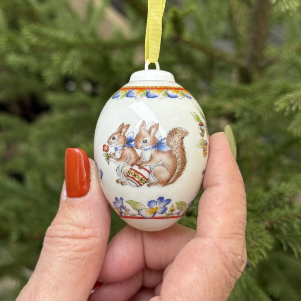 Подвес Яйцо пасхальное Hutschenreuther 7 см фарфор Германия 2001 г.