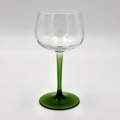 Бокал на тонкой зеленой ножке 170 мл хрусталь