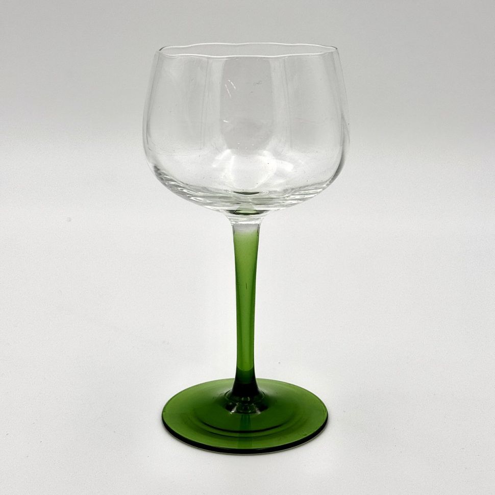 Бокал на тонкой зеленой ножке 170 мл хрусталь