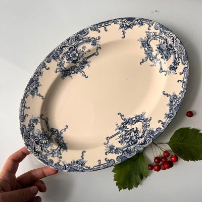 Блюдо овальное B.F.K. Boch Dauphin 32 см Бельгия