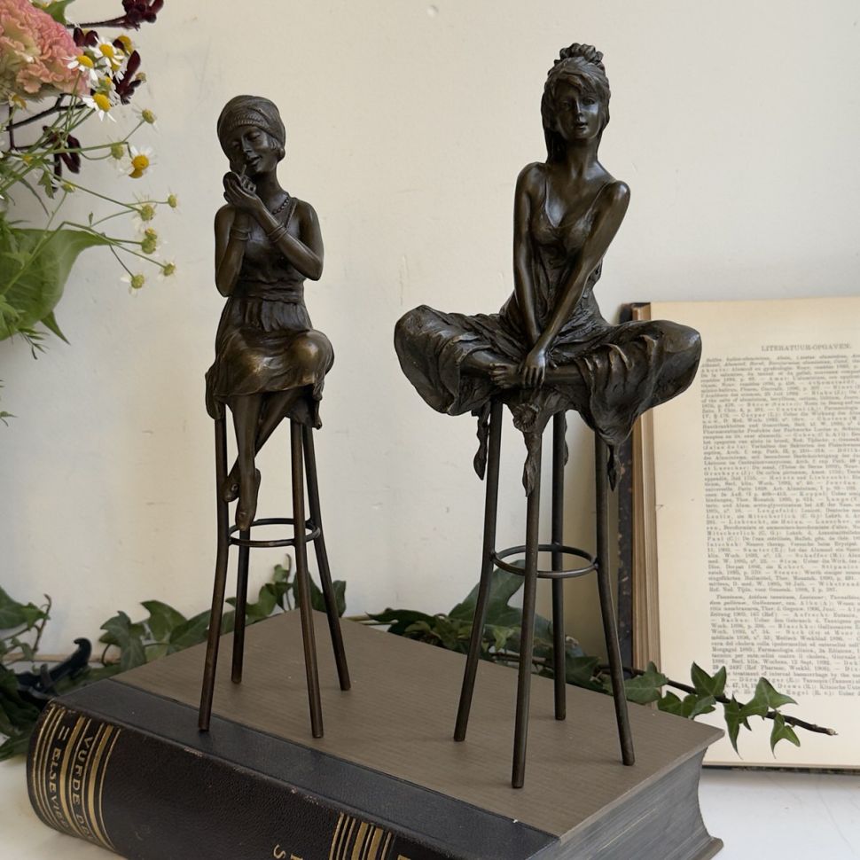 Статуэтка Девушка по-турецки Pierre Collinet 29 см Франция бронза 50-е гг