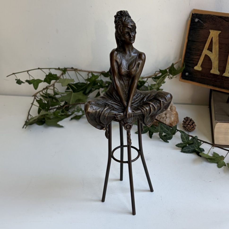 Статуэтка Девушка по-турецки Pierre Collinet 29 см Франция бронза 50-е гг