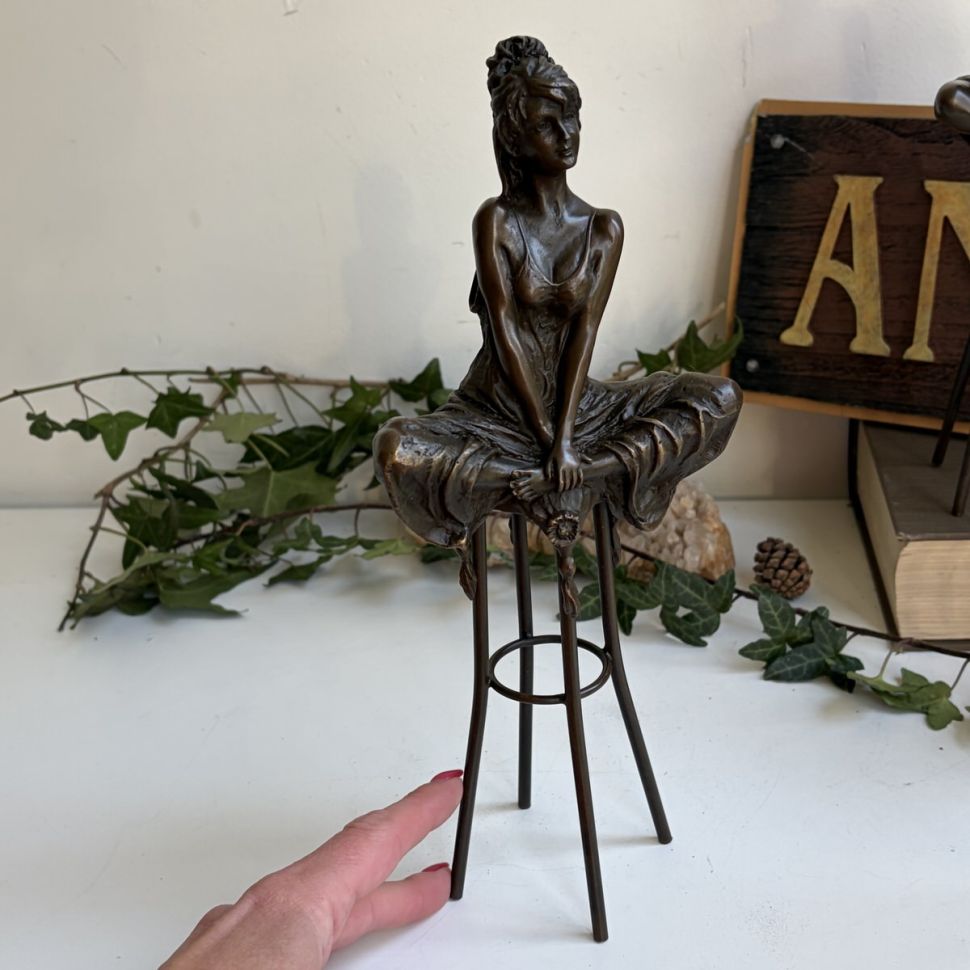 Статуэтка Девушка по-турецки Pierre Collinet 29 см Франция бронза 50-е гг