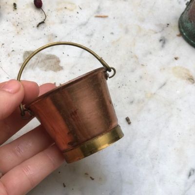 Кашпо мини 4,5 см медь латунь