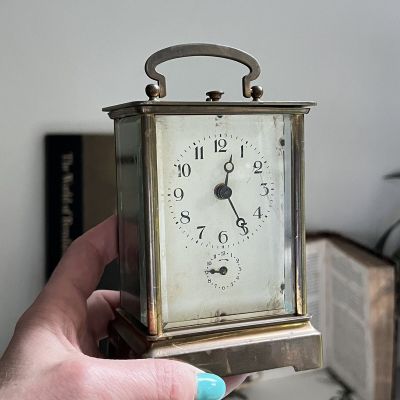 Часы будильник настольные механические 12 см латунь
