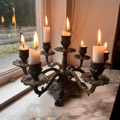 Подсвечник на 7 свечей 30 см бронза  