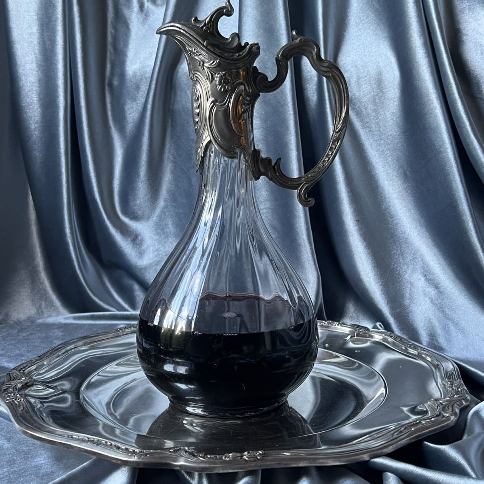 Кувшин для вина 1,5 л стекло металл Франция