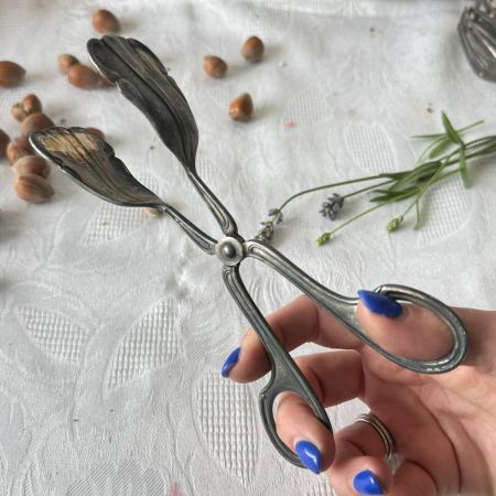 Щипцы для десерта 18 см серебрение патина