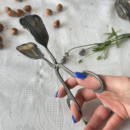 Щипцы для десерта 18 см серебрение патина