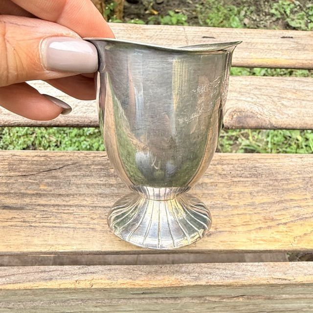 Сервировочный чайный набор на блюде мельхиор серебрение 6 предметов