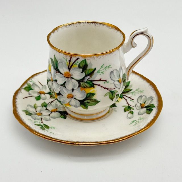 Кофейная пара Royal Albert White Dogwood 130 мл 1950 гг. 