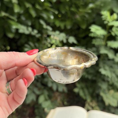 Розетка 8 см латунь серебрение Франция