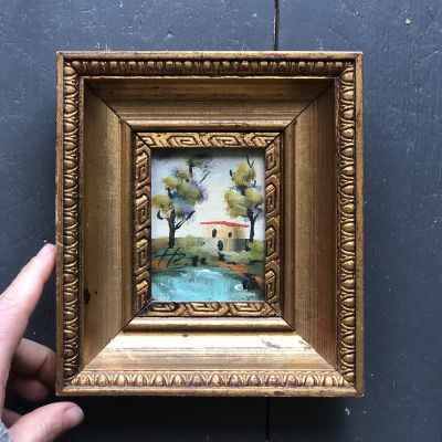 Картина 17,5х15,5 см Пейзаж масло багет стекло