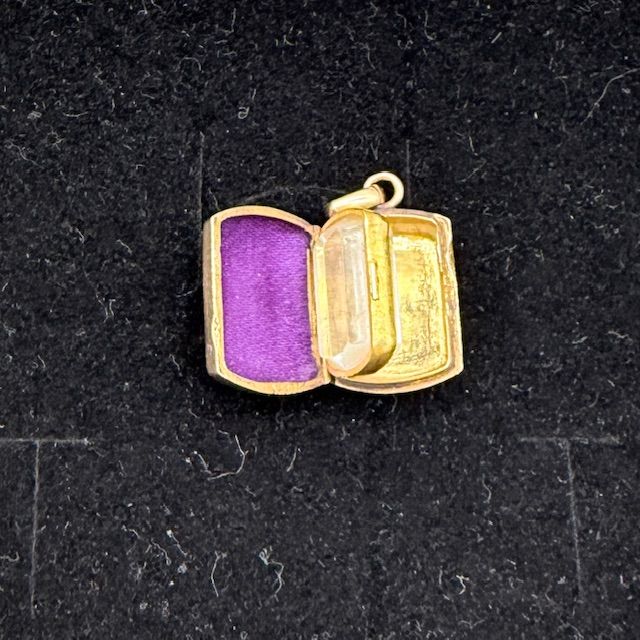 Кулон локет 2 см серебро золочение